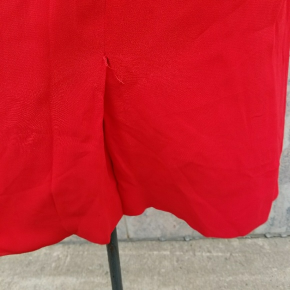 1950s Red Silk Cocktail Dress - Picture 3 of 5